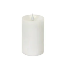 Melrose 5.25" Battery Operated White LED Flameless Pillar Candle With Moving Flame