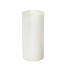 Melrose 9" Battery Operated Solid White Flameless LED Pillar Candle With Moving Flame