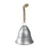 Melrose 8.5" Silver And Beige Country Rustic Hanging Christmas Bell
