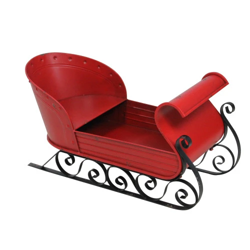 Melrose 30" Red And Black Rustic Winter Christmas Sleigh Decor - 32920424 4 Melrose 30" Red And Black Rustic Winter Christmas Sleigh Decor - 32920424 - Image 2