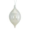 Melrose 10.5" White And Silver Plaid Glass Finial Christmas Ornament -Christmas Decoration Store melrose 72125b 1 55381.1588396662