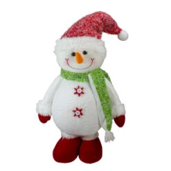 Melrose 17" White And Red Standing Snowman Christmas Tabletop Figure