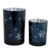 Melrose Set Of 2 Blue And Silver Snowflakes Printed Christmas Candle Holders 7" 2 Melrose Set Of 2 Blue And Silver Snowflakes Printed Christmas Candle Holders 7" -Christmas Decoration Store melrose 77592 72743.1588358716