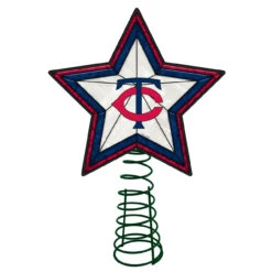 10" Lighted Red And Blue Star MLB Minnesota Twins Christmas Tree Topper
