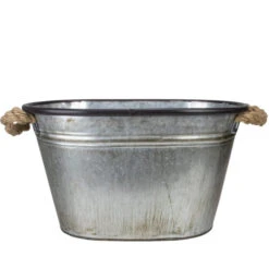 11" Silver Oval Christmas Tree Bucket With Jute Rope 10 11" Silver Oval Christmas Tree Bucket With Jute Rope -Christmas Decoration Store meravic r7433 3 31091.1587644959