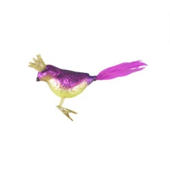 8" Purple Glass Bird With Crown Clip-On Christmas Ornament -Christmas Decoration Store midwest 047149 crown 3 05882.1599268858