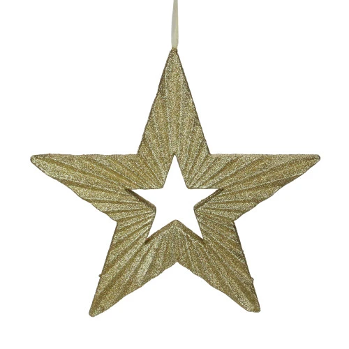 16.5" Gold Shimmering Five-Point Star Christmas Ornament 3 16.5" Gold Shimmering Five-Point Star Christmas Ornament
