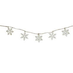 5' X 3" Ivory And Brown Snowflake Artificial Christmas Garland - Unlit