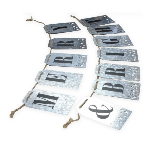 2pc Black "MERRY And BRIGHT" Christmas Banner With Cutout Stars 4 2pc Black "MERRY And BRIGHT" Christmas Banner With Cutout Stars - Image 2