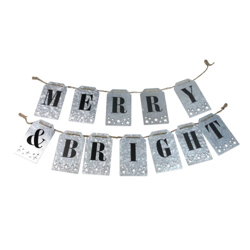 2pc Black "MERRY And BRIGHT" Christmas Banner With Cutout Stars 3 2pc Black "MERRY And BRIGHT" Christmas Banner With Cutout Stars