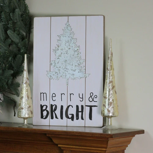 20" Gray And Black Rectangular Christmas Wall Hanging 5 20" Gray And Black Rectangular Christmas Wall Hanging - Image 3