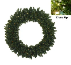 Pre-Lit Canadian Pine Artificial Christmas Wreath - 36-Inch, Clear Lights
