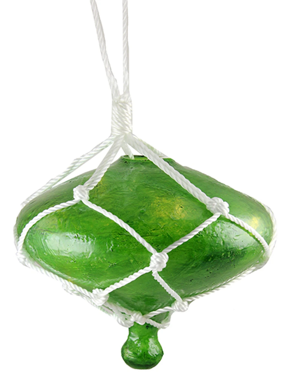 11" Green Lighted Roped Onion Drop Outdoor Patio Christmas Decor - White Wire 3 11" Green Lighted Roped Onion Drop Outdoor Patio Christmas Decor - White Wire