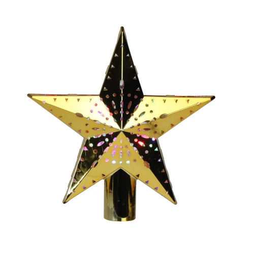 11.5" Lighted Gold Kaleidoscope Christmas Tree Topper - Multicolor LED Lights 3 11.5" Lighted Gold Kaleidoscope Christmas Tree Topper - Multicolor LED Lights