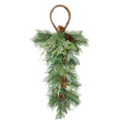 32" Pine And Juniper Artificial Christmas Teardrop Swag - Unlit -Christmas Decoration Store napco 26002 3 41781.1603158685