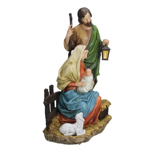 15" Green And Orange Holy Family Christmas Nativity Figure 4 15" Green And Orange Holy Family Christmas Nativity Figure - Image 2