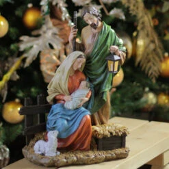 15" Green And Orange Holy Family Christmas Nativity Figure 7 15" Green And Orange Holy Family Christmas Nativity Figure -Christmas Decoration Store napco 45313 3 77424.1588362251