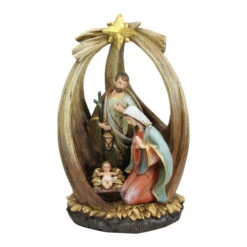 12" Brown Holy Family With Star Of Bethlehem Christmas Nativity Figurine -Christmas Decoration Store napco 46015 24749.1599268556
