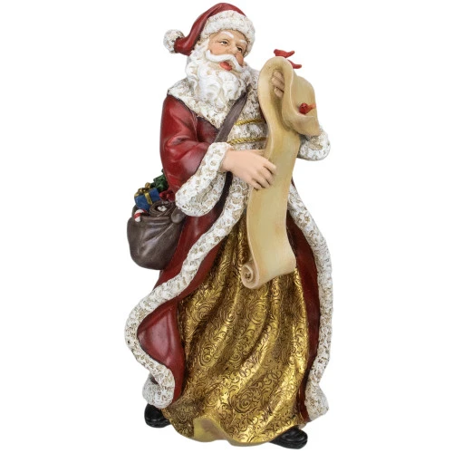 13.75" Santa Claus Holding His List With Cardinals Christmas Tabletop Figurine 3 13.75" Santa Claus Holding His List With Cardinals Christmas Tabletop Figurine