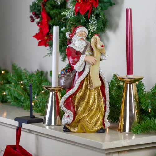 13.75" Santa Claus Holding His List With Cardinals Christmas Tabletop Figurine 4 13.75" Santa Claus Holding His List With Cardinals Christmas Tabletop Figurine - Image 2
