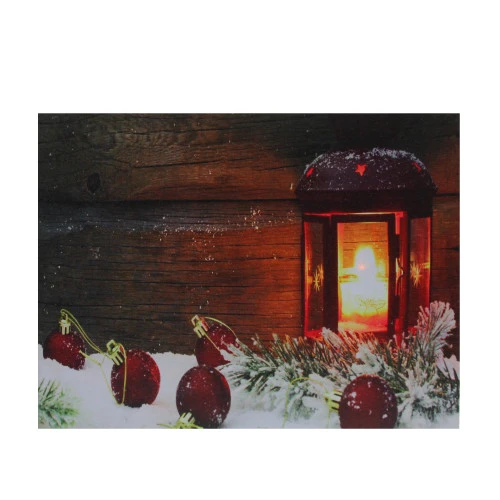 Northlight LED Lighted Candle Lantern In The Wintry Outdoors Christmas Canvas Wall Art 12" X 15.75" 3 Northlight LED Lighted Candle Lantern In The Wintry Outdoors Christmas Canvas Wall Art 12" X 15.75"