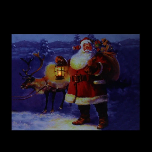 Northlight LED Lighted Santa Claus With Reindeer Christmas Canvas Wall Art 11.75" X 15.75" 4 Northlight LED Lighted Santa Claus With Reindeer Christmas Canvas Wall Art 11.75" X 15.75" - Image 2