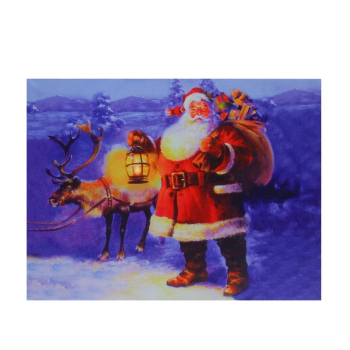 Northlight LED Lighted Santa Claus With Reindeer Christmas Canvas Wall Art 11.75" X 15.75" 3 Northlight LED Lighted Santa Claus With Reindeer Christmas Canvas Wall Art 11.75" X 15.75"