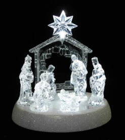 Northlight 7.5" Clear Battery Operated LED Lighted Christmas Nativity Scene -Christmas Decoration Store northlight20ct2071 202 107 74997.1588369074