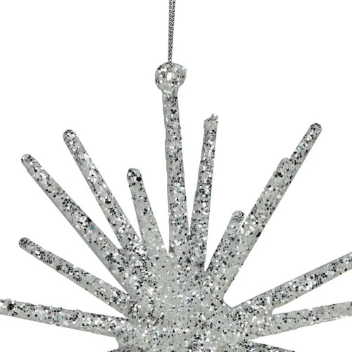Northlight 8.25” Silver Glittered Starburst Christmas Ornament 7 Northlight 8.25” Silver Glittered Starburst Christmas Ornament - Image 5
