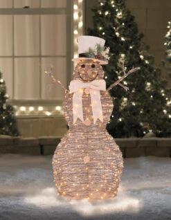 Northlight 48" LED Lighted Rattan Snowman Outdoor Christmas Decoration -Christmas Decoration Store northlight20ratten20snowman 83222.1587645271