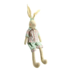 Northlight 20" Sitting Linen Pink And Green Floral Easter Bunny Rabbit Spring Figure -Christmas Decoration Store northlight20sh14428 1 31635.1588362494