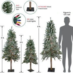 Northlight Set Of 3 Pre-Lit Slim Flocked Alpine Artificial Christmas Trees 6' - Multicolor Lights -Christmas Decoration Store northlight20v27448 81855.1665696781