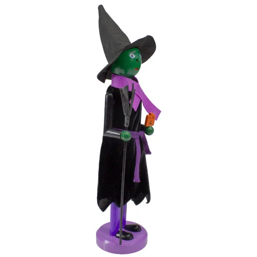 Northlight 14" Black And Green Witch Jack-O-Lantern Halloween Nutcracker With Broom 6 Northlight 14" Black And Green Witch Jack-O-Lantern Halloween Nutcracker With Broom - Image 4