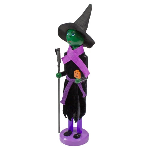 Northlight 14" Black And Green Witch Jack-O-Lantern Halloween Nutcracker With Broom 5 Northlight 14" Black And Green Witch Jack-O-Lantern Halloween Nutcracker With Broom - Image 3