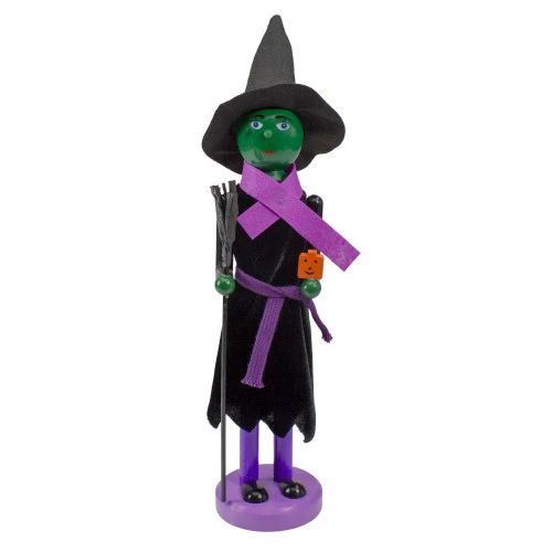 Northlight 14" Black And Green Witch Jack-O-Lantern Halloween Nutcracker With Broom 3 Northlight 14" Black And Green Witch Jack-O-Lantern Halloween Nutcracker With Broom