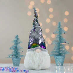 Northlight 24" Gnome With Rainbow And Silver Flip Sequin Hat Christmas Decoration -Christmas Decoration Store northlight am87035 8 90283.1599700736