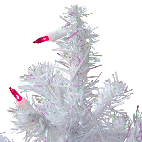Northlight 2' Pre-Lit White Pine Slim Artificial Christmas Tree - Pink Lights 5 Northlight 2' Pre-Lit White Pine Slim Artificial Christmas Tree - Pink Lights - Image 3