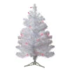 Northlight 2' Pre-Lit White Pine Slim Artificial Christmas Tree - Pink Lights