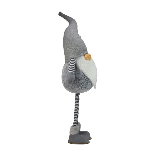 Northlight 42" Gray And White Adjustable Height Chubby Smirking Gnome 5 Northlight 42" Gray And White Adjustable Height Chubby Smirking Gnome - Image 3