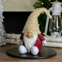 Northlight 15" Textured Red And White Chubby Smiling Gnome Plush Table Top Christmas Figure -Christmas Decoration Store northlight c85092 b 5 40370.1665610431