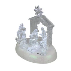 Northlight 7.75" LED Holy Family In Stable Christmas Nativity Scene Tabletop Decoration - 31601372 -Christmas Decoration Store northlight ct2071 202 107 1 44897.1588358758