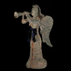 Northlight 4.25' Lighted Silver And Beige Glitter Dusted Angel With Horn Outdoor Christmas Yard Art Decor -Christmas Decoration Store northlight d2018 31721g 3 14941.1600478205