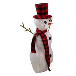 Northlight 35" Lighted 3-D Snowman With Top Hat And Twig Arms Outdoor Christmas Decoration -Christmas Decoration Store northlight d 12 10042 1u 2 20533.1588415669