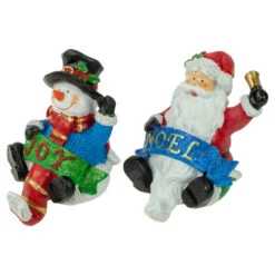 Northlight Set Of 2 Santa And Snowman Glittered Christmas Stocking Holders 5" -Christmas Decoration Store northlight dw15129 3 new 54965.1665610741