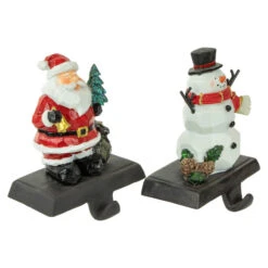 Northlight Set Of 2 Santa And Snowman Christmas Stocking Holders 5.5" -Christmas Decoration Store northlight dw15130 2new 48277.1665610736