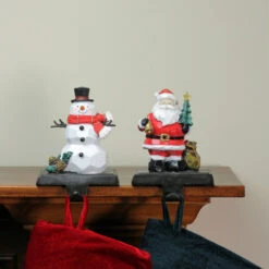 Northlight Set Of 2 Santa And Snowman Christmas Stocking Holders 5.5" -Christmas Decoration Store northlight dw15130 style new 32723.1691247507