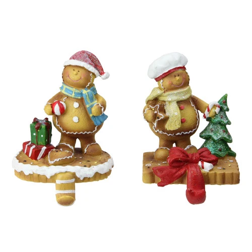 Northlight Set Of 2 Holiday Gingerbread Christmas Stocking Holders 5.25" 3 Northlight Set Of 2 Holiday Gingerbread Christmas Stocking Holders 5.25"