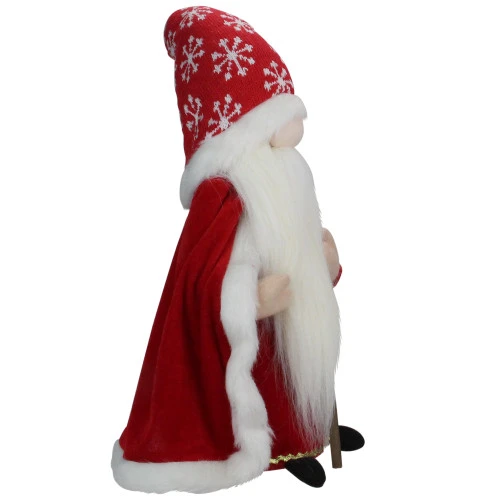 Northlight 14.5" Red And White Snowflakes Santa Gnome With Cape Christmas Figure 6 Northlight 14.5" Red And White Snowflakes Santa Gnome With Cape Christmas Figure - Image 4