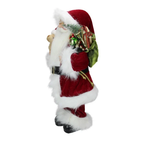 Northlight 16" Red And White Standing Santa Claus Christmas Figure With Present Bag 4 Northlight 16" Red And White Standing Santa Claus Christmas Figure With Present Bag - Image 2