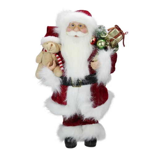 Northlight 16" Red And White Standing Santa Claus Christmas Figure With Present Bag 3 Northlight 16" Red And White Standing Santa Claus Christmas Figure With Present Bag